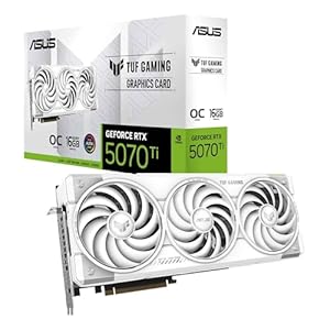 ASUS TUF Gaming GeForce RTX ™ 5070 Ti 16GB GDDR7 White OC Edition Tarjeta gráfica para juegos (PCIe® 5.0, HDMI®/DP 2.1, ranura 3.125, componentes de grado militar, revestimiento protector de PCB