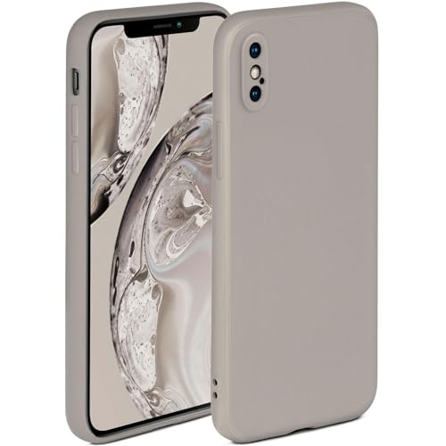 Coque silicone iPhone X/XS OneFlow antichoc taupe mat