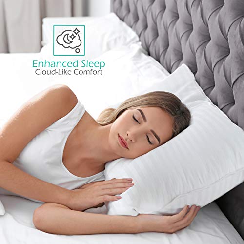 Image of Nestl Bed Pillows for Sleeping - Down Alternative Sleep Pillows Standard Size Set of 2-100% Cotton Pillow with Polyester Fiber Filling - Soft and Fluffy Pillow 20 x 26 Inches