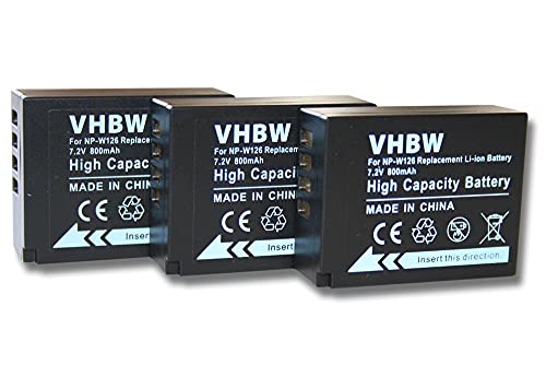 Vhbw 3x Akku Für Fujifilm FinePix Kameras – 650 MAh, 3,6 V, Li-Ion, Ersetzt NP-50