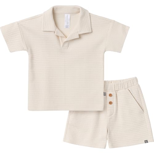 Image of Modern Moments by Gerber Baby Boys' 2-piece Johny Collar Shirt & Short Set