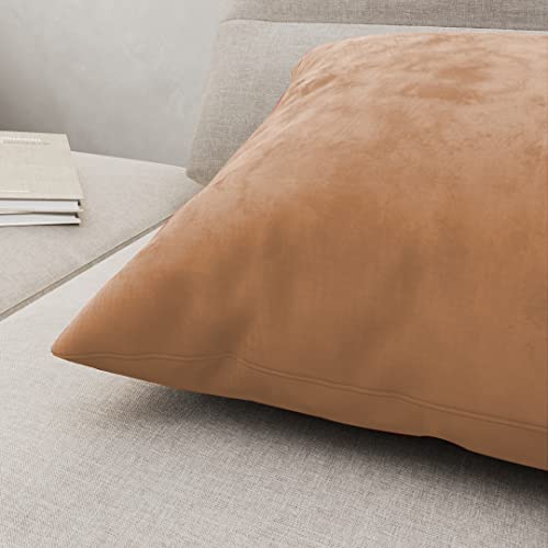 Seevo Velvet Throw Pillow Covers, Soft Decorative Square Cushion Pillows Covers Pack For Couch Sofa Chair Home Bedroom, Set Of 2-16 Inch X 16 Inch (Beige) #TOP6