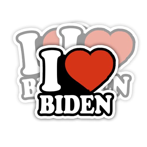 Image of SODAVA (Set of 3) I Love Joe Biden Sticker I Heart Joe Biden Libertarian Democrat Support Joe Gift Sticker for Laptop Tablet Wall Cup Water Bottle Bumper Window Helmet, Stickers 3x4 inch