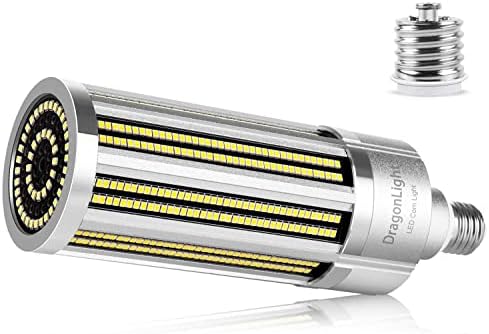 DragonLight 120W Commercial Grade Corn LED Light Bulb Fanless(400 Watt MH/HPS Replacement) E26/E39 Large Mogul Base LED Lamp 4000K Neutral White 14,400LM for High Bay Area Lighting