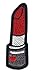 Produktbild Patch Lippenstift Rot Herz Aufnäher Bügelbild Größe 6,9 x 2,4 cm