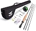 KastKing Emergence Fly Fishing Combo - 4 Piece Graphite Fly Fishing Rod , Pre-loaded Aluminum Fly Fishing Reel, Accessories and 12 Popular Flies - with a Protective Travel Case - Super Value!