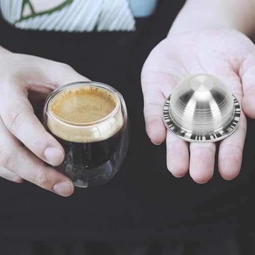 Cialde Caffè Riutilizzabili per Plus, Capsula in Acciaio Inossidabile 304 con Kit Completo, Filtro Caffè Ricaricabile per Macchina - Preparazione Personalizzata & Sostenibile