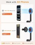 ANXRE 71" Magnetic Phone Tripod Stand&Selfie Stick with Remote,Phone Clamp | Rechargeable Remote,Universal Phone Clamp for iPhone Android, Extendable Tall Tripod for Travel/Video Recording/Filming