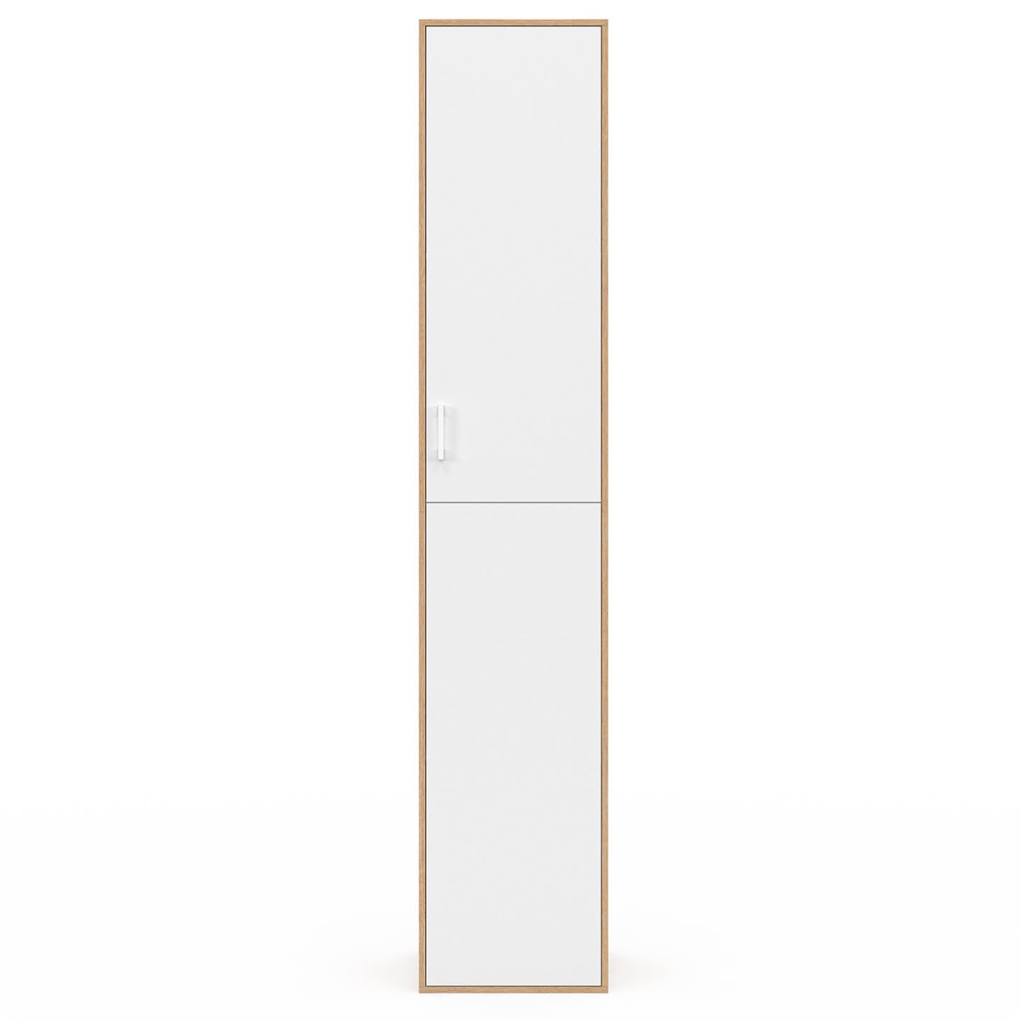 IDMarket - Büroschrank 180 cm multifunktional Sylvia weiß und Holz 1 Tür 3 Regale
