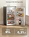 Upstreman 91 Litres Under Counter Fridge Without Freezer 83cm, Small Refrigerator with 1-10℃ Temperature Control, LED Light, Quiet, Compact Refrigerator for Office, Dorm, Dark Grey, CR91