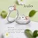 Jeulia Round Cut Silver Ring: Sterling Balloon Shape Dog Fashion Anniversary Promise Engagement Wedding Ring Set for Her with Gift Jewelry Box