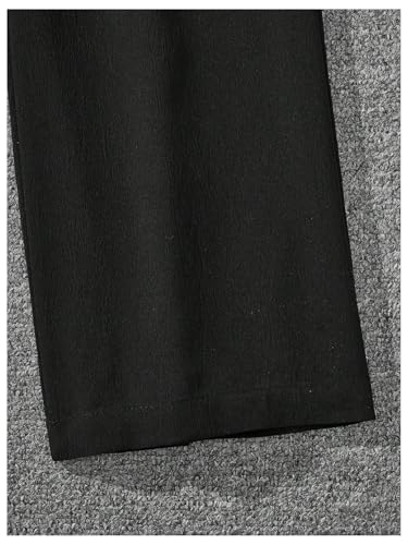 Image of SweatyRocks Girl's Casual High Elatic Waisted Wide Leg Pants Button Pockets Pant Trousers Black 8Y