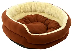 Petshub Elite Soft Fur Reversible Dog and Cat Bed, Small (Brown and Beige), 940 Gram