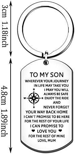 HULALA Inspirational Son Gifts from Mum to My Son Keyring Keepsake Keychain for Men Boys Birthday Christmas Graduation