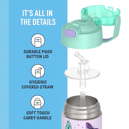 Image of THERMOS FUNTAINER Water Bottle with Straw, 12oz, Butterfly Frenzy