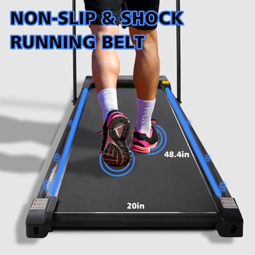 Image of Walking Pad Treadmill Under Desk 2 in 1 Folding Portable Treadmill for Home Office Walking Jogging Machine 240 lb Capacity Black
