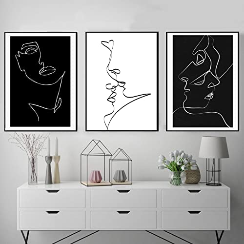 Affiche Sexy Toile Peinture Noir Blanc aux Lignes Épurées pour un Design Mural Haut de Gamme