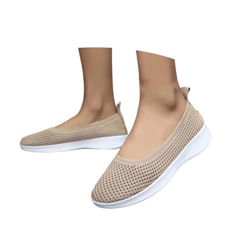 Zapatillas Mujer Verano Zapatillas Zapatos Ligeros para Exteriores de Casual's: cómodas para el día a día, Caminar y el Ocio, Suela Suave y Tejido Transpirable (Khaki, 37)