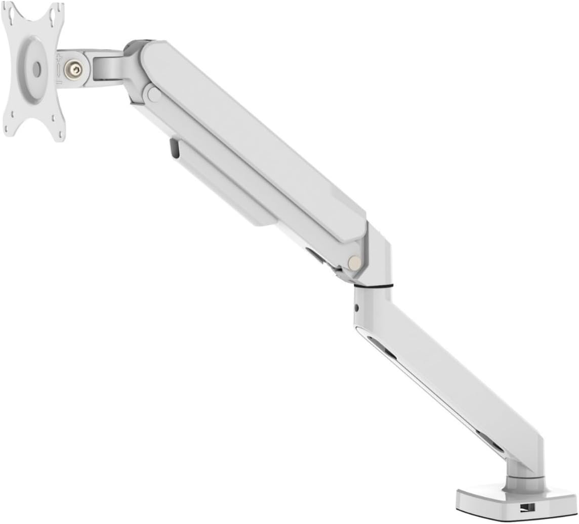 Monitor Desktop Stand Single-arm air Pressure Lift Base Computer Display(White)
