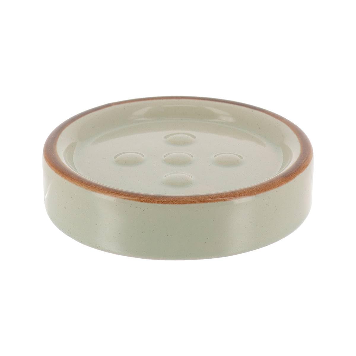 Tendance - Round Stoneware Soap Dish - Sage Green