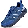 FitVille Extra Wide Sneakers for Men with Wide Toe Box, Lightweight Trail Running Shoes for Diabetic Men, Flat Feet, Heel Pain & Plantar Fasciitis Relief Navy Blue