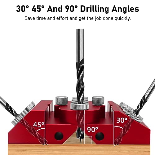 30 45 90 Grad Abgewinkelte Bohrführung, Winkel-Bohrloch-Führungslehre, Erweiterte Positionierung, Mehrwinkel-Holzbearbeitungs-Bohrlehre für Horizontale Kabel-Holzpfosten,