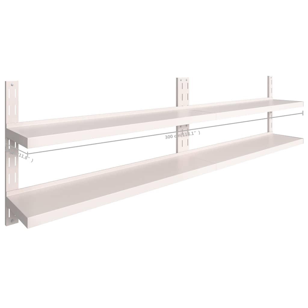 Schweberegale mit 2 Böden 2 Stück Edelstahl 300x30 cm Wandregale für Küche Bad Wohnzimmer Schlafzimmer Stauraum Organizer mit unsichtbarer Halterung und Verstellbarer Montagehöhe