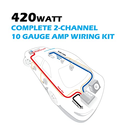 Scosche Install Centric Icak10 True 10 Gauge Hybrid Ofc 2-Channel High Current Amplifier Wiring Kit Complete Car Amp Kit Twisted Pair Audio Cables, In-Line Fuse Holder #TOP1