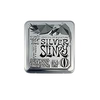 3 individual sets in a Silver Slinky tin Silver Slinky is a collaboration between John Mayer and Ernie Ball Custom gauges and core-to-wrap ratios tailored to John’s exact specifications. Reinforced Plain Strings (RPS) for added tuning stability and d...