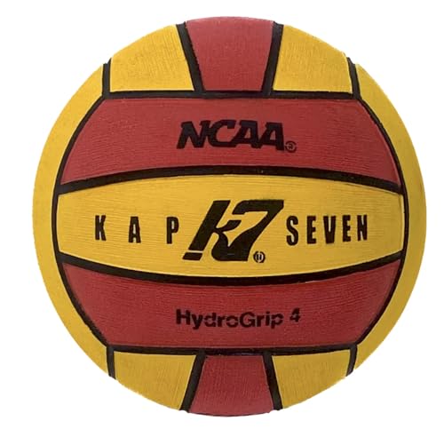 KAP K7 SEVEN KAP7 Size 4 HydroGrip Water Polo Ball (NCAA and NFHS Official), Yellow/Red