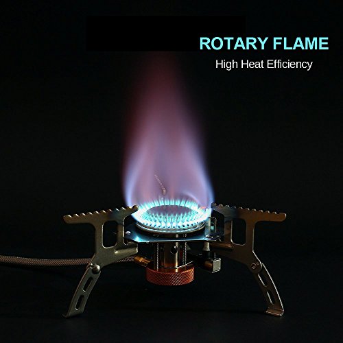 Zumulum Outdoor Camping Stove W/Aluminum Windscreen 3500W Ultralight Compact Foldable Backpacking Gas Stove, 9-Plate Camp Stove Windscreen Windshield .Emergency And Survial Preparation. #TOP2