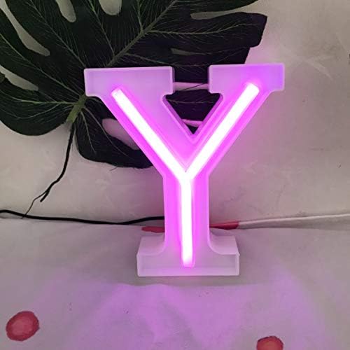QiaoFei Light Up Marquee Letters Lights Letters Neon Signs, Pink Wall Decor/Table Decor for Home Bar Christmas, Birthday Party, Valentines Day Words-Pink Letters (T)