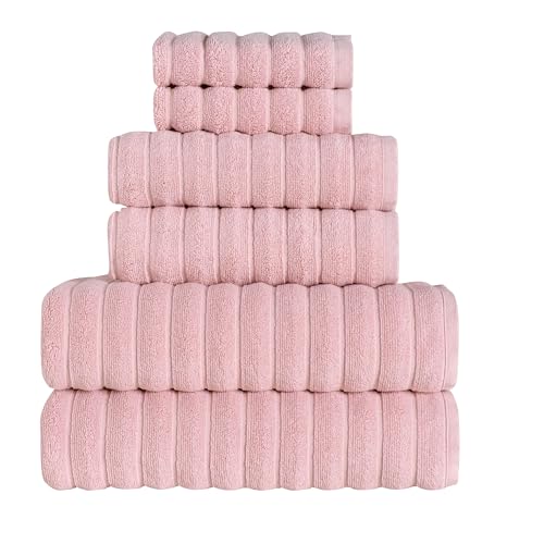 Image of BERIBO Cloud Turkish Towels 100% Cotton - Set of 6-620gsm (Rose Quartz)