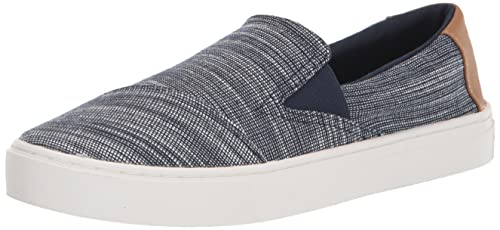 TOMS Women's Devon Sneaker, Navy Striped Chambray,8