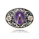 BBOTEN Western Belt Buckle for Men, Native American Purple Luminous Stone Belt Buckles, Novelty Scorpion Animal Belt Buckle Mens