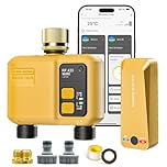 Shrivee Programmateur Arrosage Connecté 2 Voies Automatique WiFi avec RF433 Technologie Programmable Irrigation Timer pour Jardin
