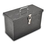 GESEXI 16" Aluminum Truck Bed Tool Box 5 Bar Tread Pick Up Truck Bed RV Trailer Toolbox Storage Orga