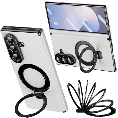 Coque Samsung Z Fold7 premium avec charnière protégée et anneau blanc