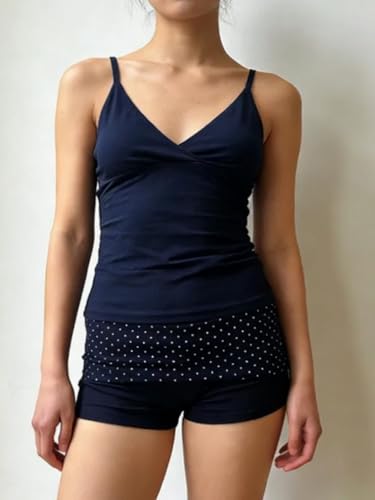 Image of Women Fold Over Lounge Shorts Low Waist Fitted Pajama Shorts Cute Sleep Pj Short Bottoms Roll Over Yoga Shorts