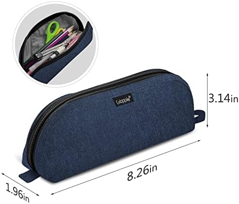 Gloppie Small Pencil Bag Pen Case Simple Pencil Case Pencil Storage Bag Pen Holder Pencil Pouches Fabric Zipper Pen Pouch Office School Supplies for Teen Kids Boys Students Adults (Blue)