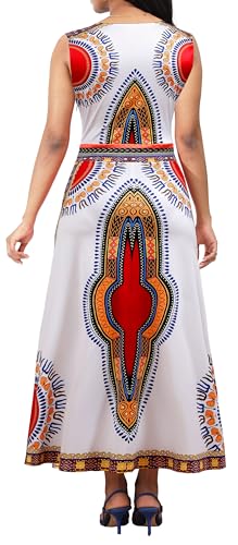 Image of VisiChenup African Print Dress for Women Casual Midi Dress