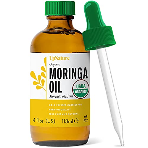 Moringa Oil Organic 4 OZ â€“ USDA Certified Organic Moringa Seeds Oil - Moringa Oil for Face, Moringa Oleifera for Hair Growth - Therapeutic Grade, Undiluted, Non-GMO