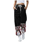 Womens Sweatpants Loose Fit Lounge Trousers with Pockets Comfy Cotton Lounge Drawstring Trousers...