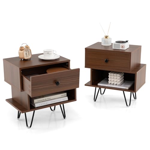 【Adatti a Diversi Scenari】Le dimensioni di 44 x 29 x 47 cm (L x P x A) rendono questi comodini moderni ideali per spazi piccoli come soggiorni, camere da letto e uffici. L'unità versatile offre un tocco funzionale senza sovraccaricare l'area.