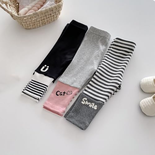 Girls Cute Printed Fleece Leggings Girls High Waist Skinny Pants Stretchy Stockings Pantyhose Footless Tights3