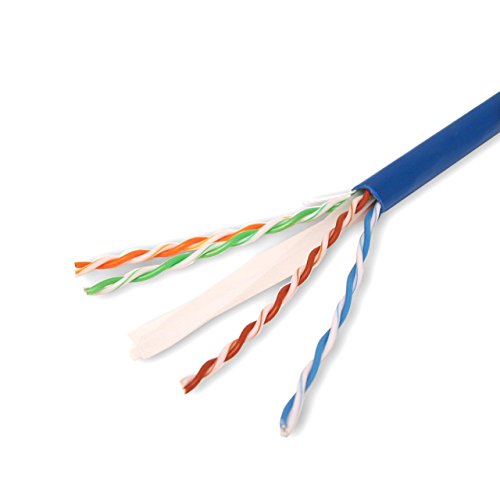 Five Star Cable Cat6 1000Ft Twisted Pair 23Awg Solid Utp Network Ethernet Cable, 550Mhz, Pvc Rj45 Wire Bulk Pull Box, Blue #TOP5