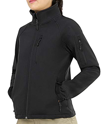 MIER Women's Outdoor Softshell Jacket Full Zip Tactical Jacket with Fleece Lined,8 Pockets