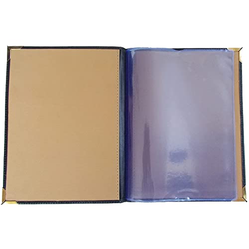 Image of True-Ally 2 pcs A4 Size Faux Leather Menu Folder for Hotel and Restaurant, Check Presenter for Restaurant, Business File Folder, Document Holder, Portfolio /Organizer /Planner with 4 Leaf's (Brown, 2)