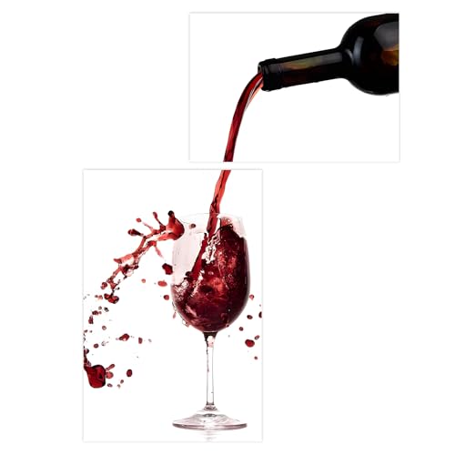 burkfeeg 2 Piezas Cuadro Decorativo vino Cocina Cuadro En Lienzo vino Cuadro Lienzo No Tejido Para Hogar Moderno Comedor (Sin Marcos)