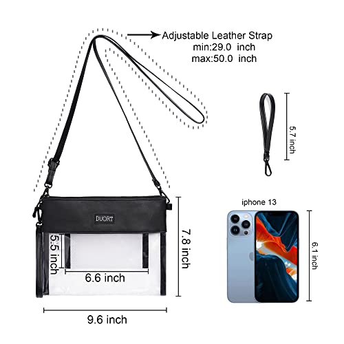 Clear Bag Stadium Approved, TPU Clear Purses Inside Pocket，Crossbody Bag Adjustable Strap for Concert，Sporting Events2